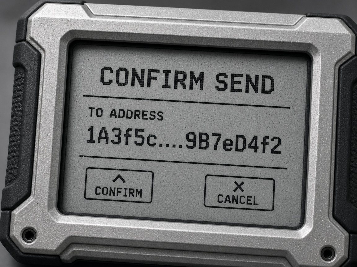 FrostKey confirmation screen on a hardware wallet